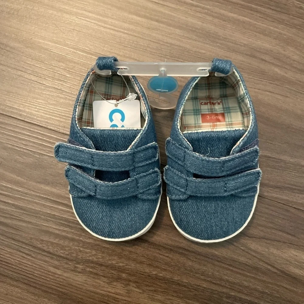 Carter's Denim Blue Kids Sneakers size 3-6M-NWT